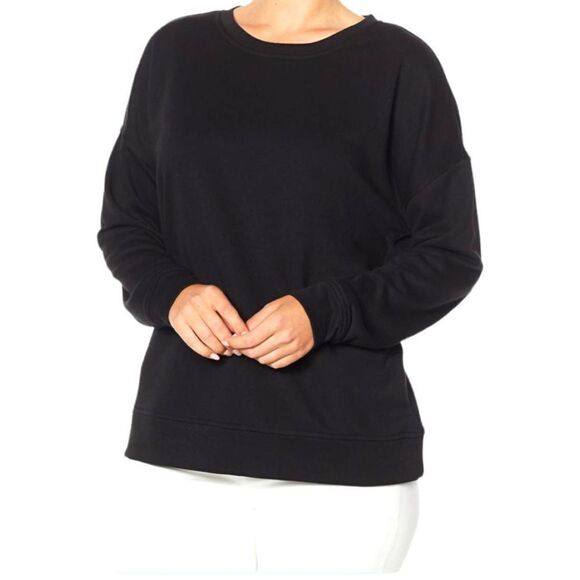H Halston Studio Women's Top Sweatshirt Pullover Crew Lightweight French Terry S - Picture 3 of 3